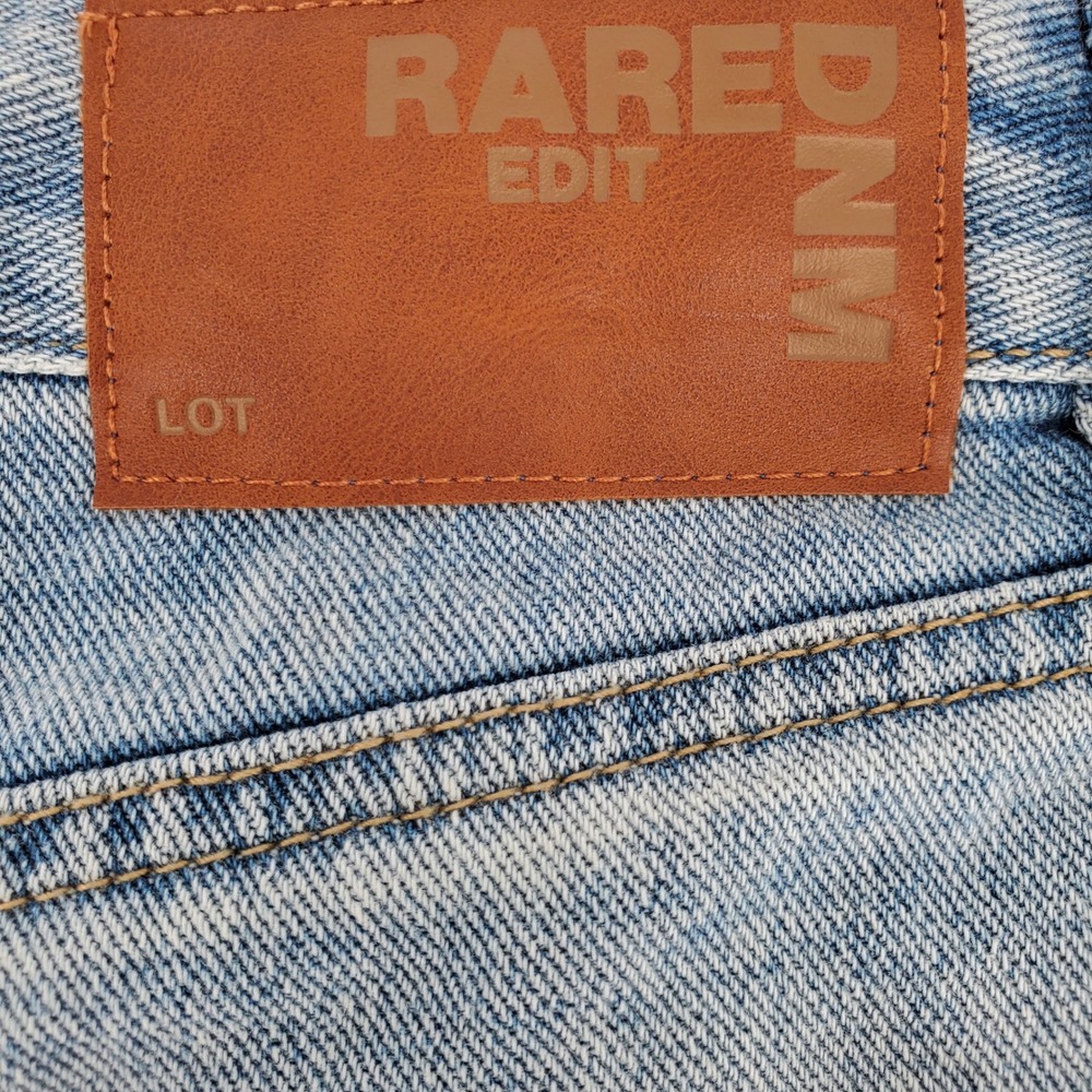 Rare DNM Edit High Rise Festival Denim Short Pearl Bow Size 24 Davis Blue New - Picture 12 of 12